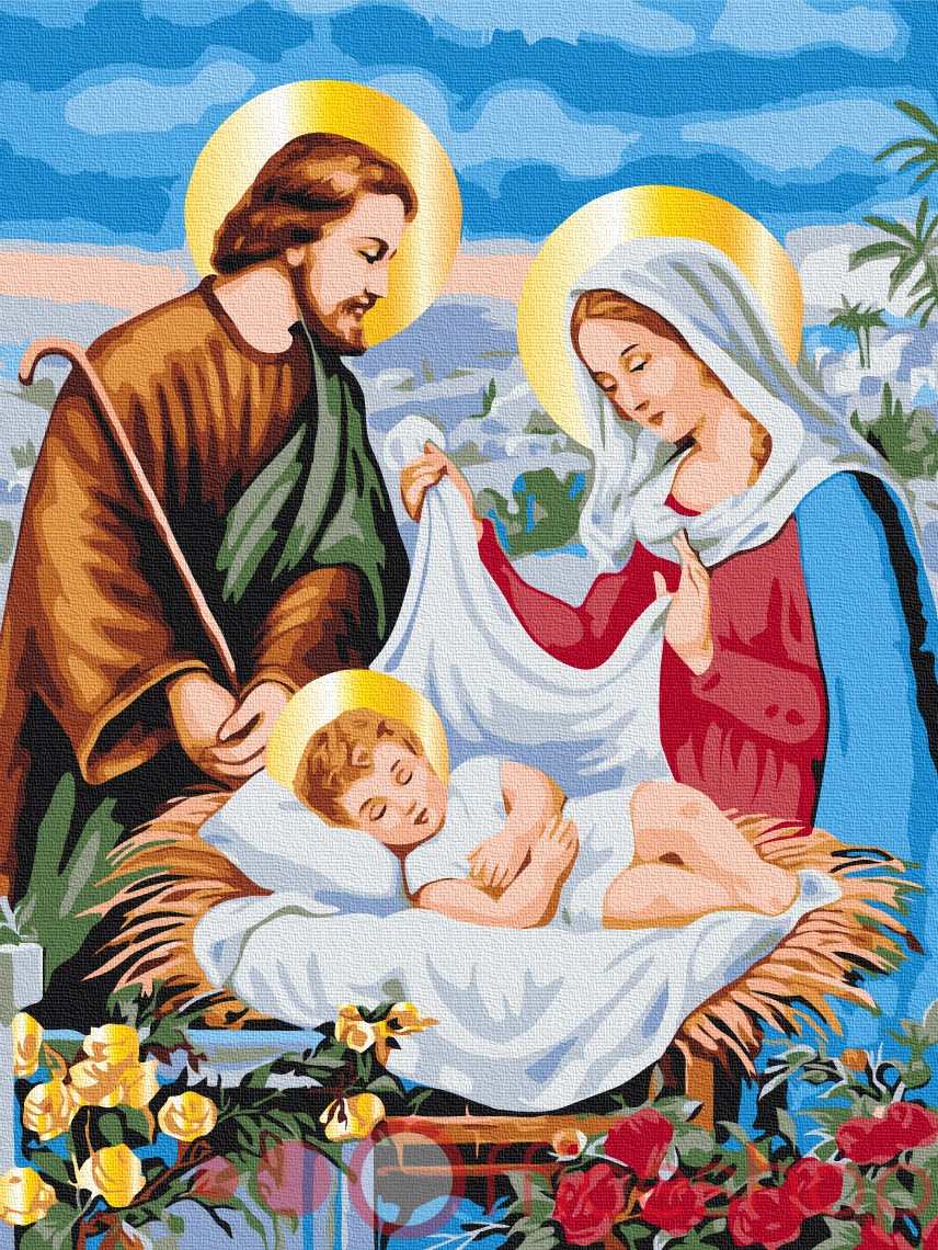 Картина по номерам Funny Art "Святая семья", 4*, 30x40 см, RBS53395