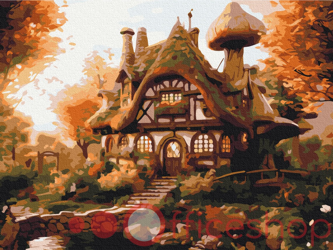 Картина по номерам Funny Art "Осенний домик", 5*, 30x40 см, RBS53793