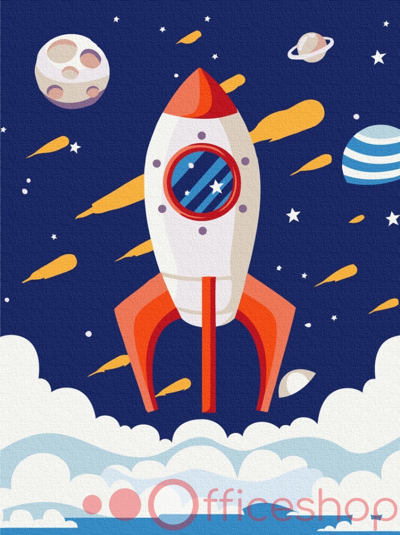 Картина по номерам Funny Art "Космическая ракета", 2*, 30x40 см, KBS0112