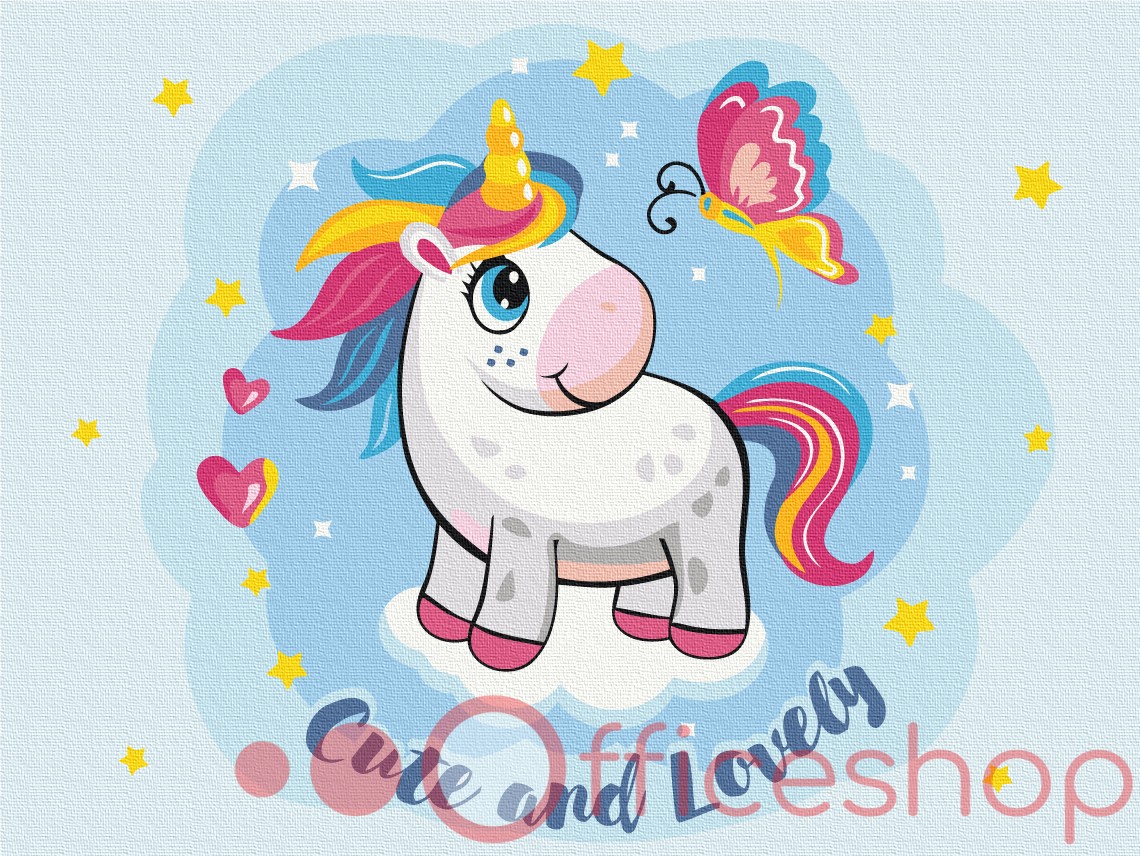 Картина по номерам Funny Art "Милый единорог", 2*, 30x40 см, KBS0111