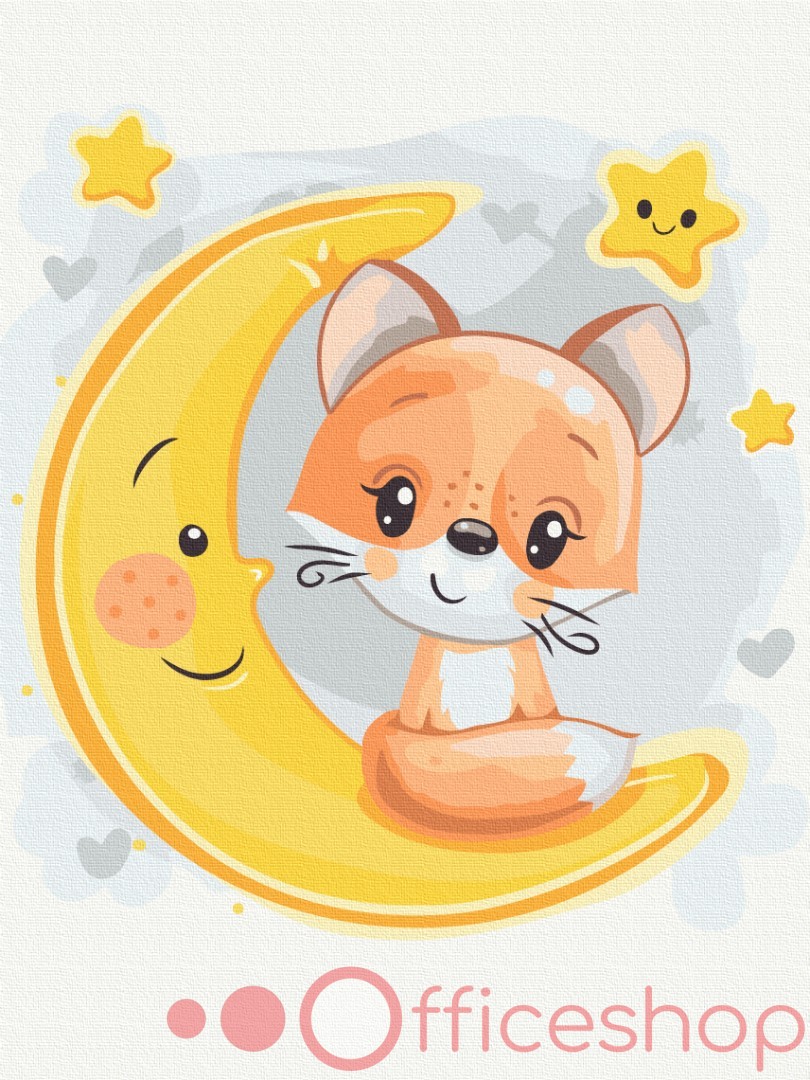 Картина по номерам Funny Art "Лисичка на луне", 2*, 30x40 см, KBS0108