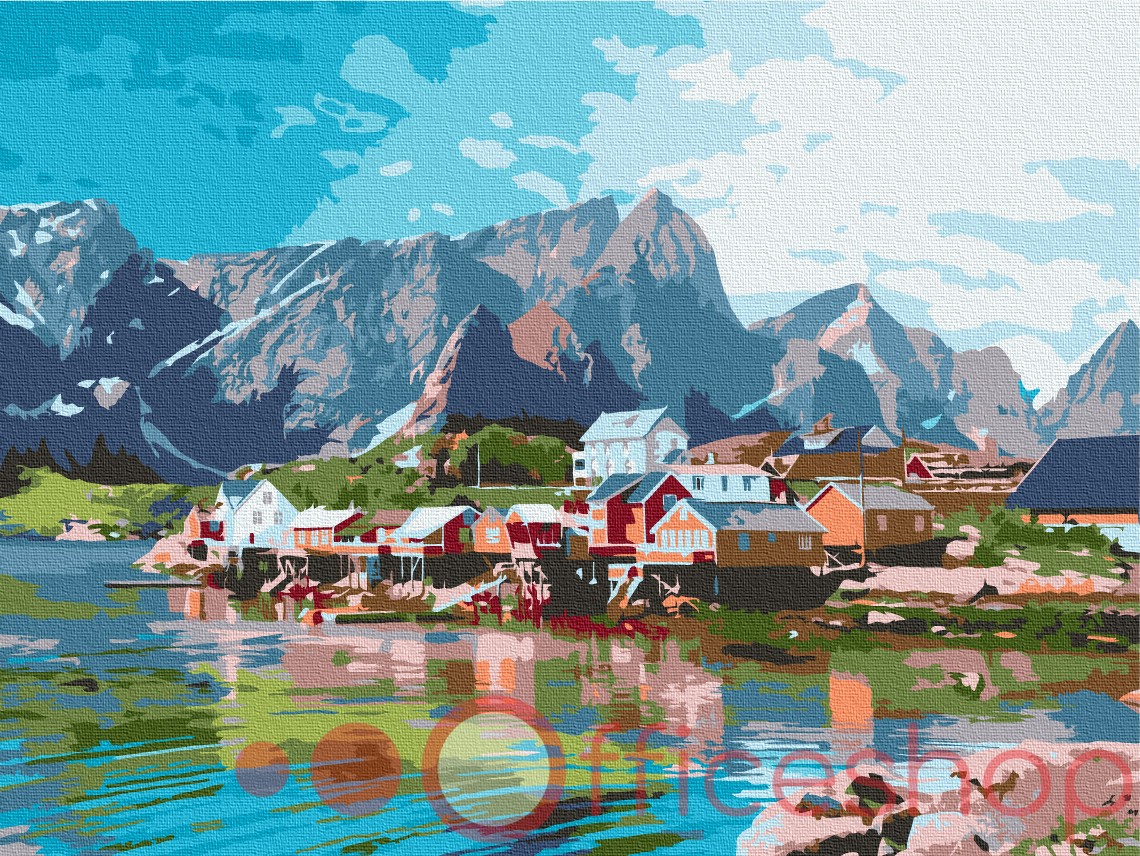 Картина по номерам Funny Art "Поселок в хрустальных горах", 3*, 30x40 см, RBS52740
